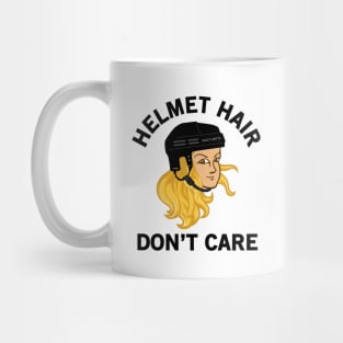 Hockey Helmet Hair Don't Care Blonde Mug